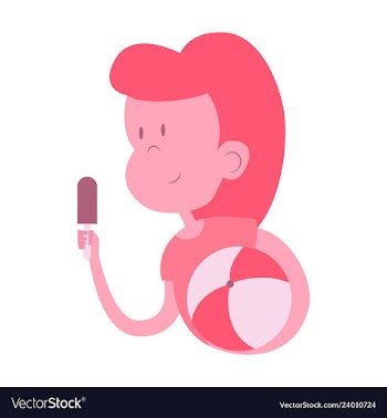 Little girl eating chocolate ice-cream vector image