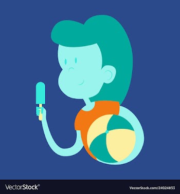 Little girl eating chocolate ice-cream vector image