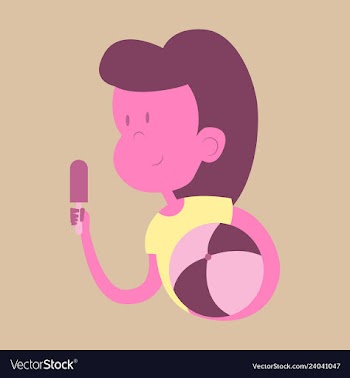 Little girl eating chocolate ice-cream vector image
