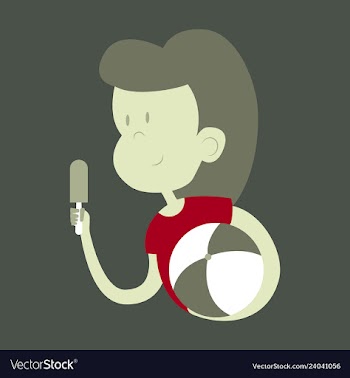 Little girl eating chocolate ice-cream vector image