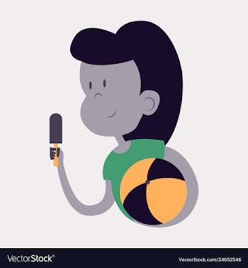Little girl eating chocolate ice-cream vector image