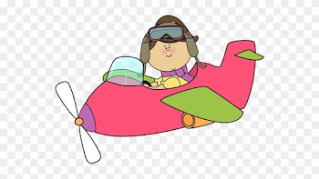 Little Girl Flying A Plane - Flying A Plane Clipart