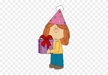 Little Girl Going To Birthday Party Clipart - Birthday Girl Clipart