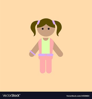 Little girl kid child cute girl vector image