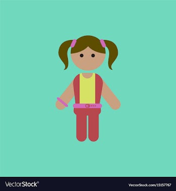 Little girl kid child cute girl vector image