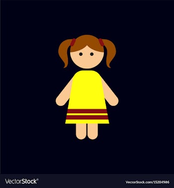 Little girl kid child cute girl vector image