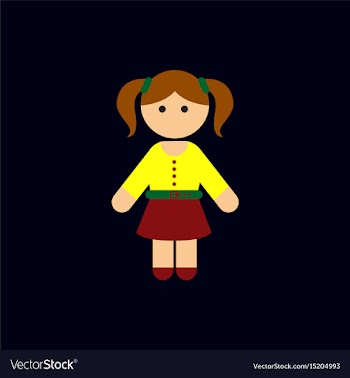Little girl kid child cute girl vector image