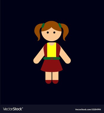 Little girl kid child cute girl vector image
