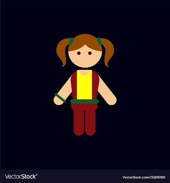 Little girl kid child cute girl vector image