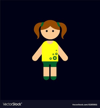 Little girl kid child cute girl vector image