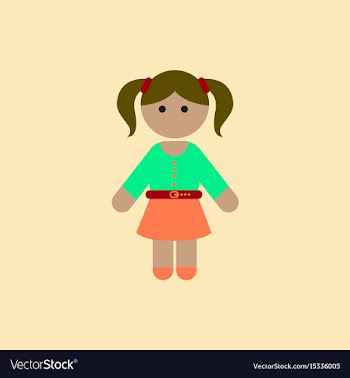 Little girl kid child cute girl vector image