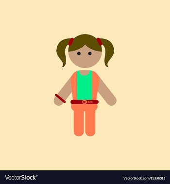 Little girl kid child cute girl vector image