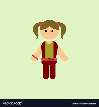 Little girl kid child cute girl vector image