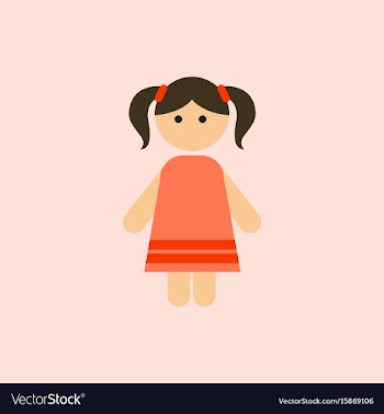 Little girl kid child cute girl vector image