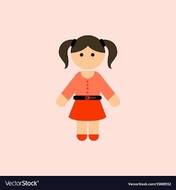 Little girl kid child cute girl vector image