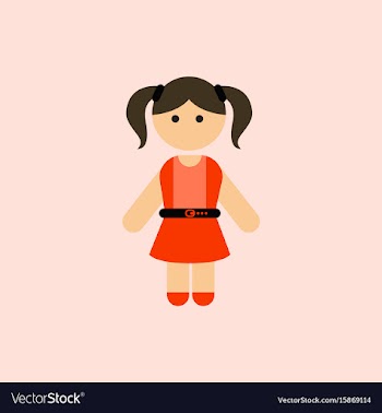 Little girl kid child cute girl vector image