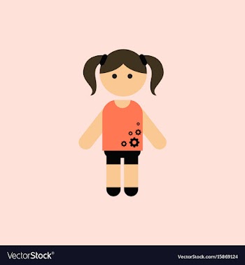 Little girl kid child cute girl vector image