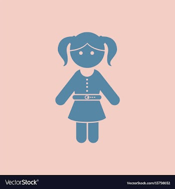 Little girl kid vector image