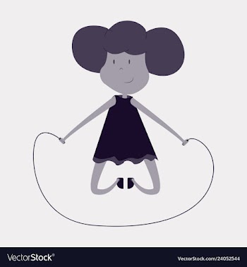 Little girl playing skipping rope vector image