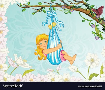 Little girl playing vector image
