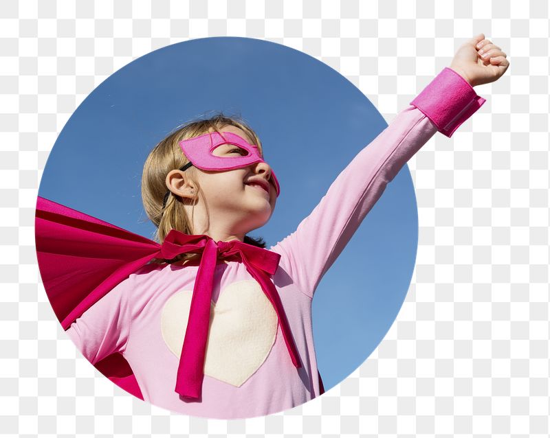 Little girl png superhero pose | Free PNG - rawpixel