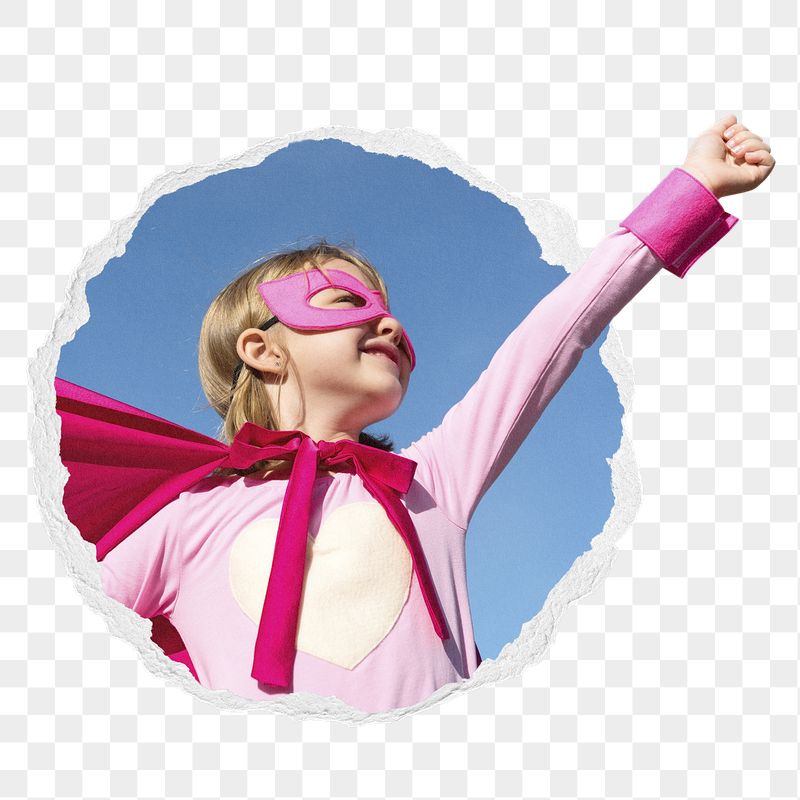 Little girl png superhero pose | Free PNG - rawpixel