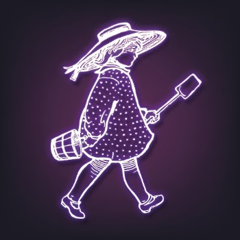 Little girl, purple neon, vintage | Free Photo - rawpixel