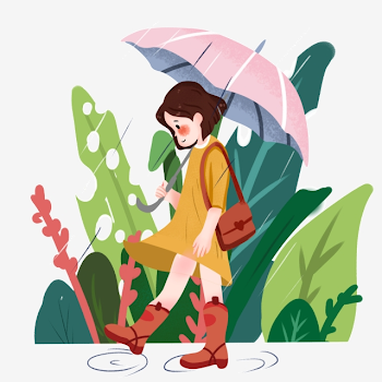 Little Girl With Umbrella In The Rain, Gu Yu Character ...