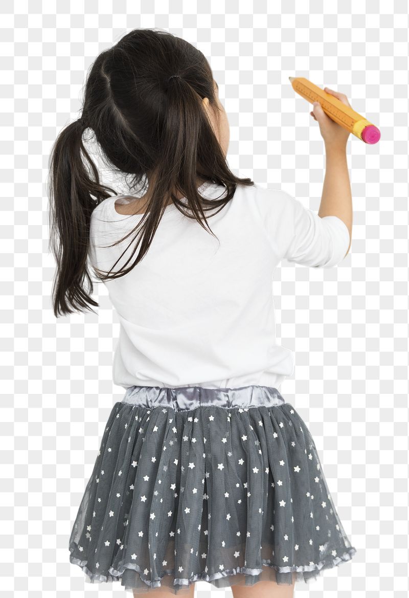 Little girl writing png sticker, | Free PNG - rawpixel