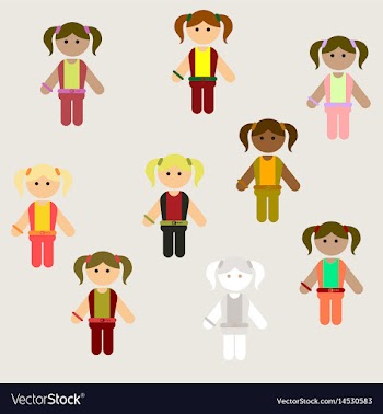 Little girls collection set vector image