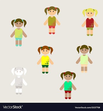 Little girls collection set vector image