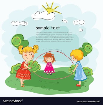 Little girls playing vector image