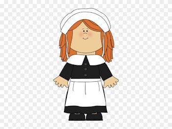 Little Pilgrim Girl - Pilgrims Clipart