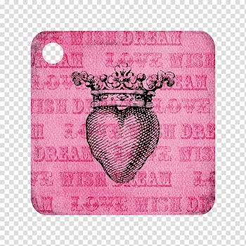 Little Queenie Tags, heart and crown illustration transparent background PNG clipart