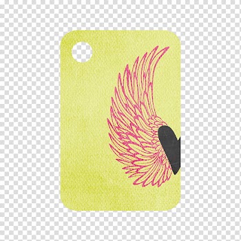Little Queenie Tags, heart with pink wing card transparent background PNG clipart
