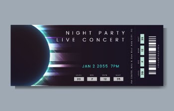 Live concert ticket Free Vector