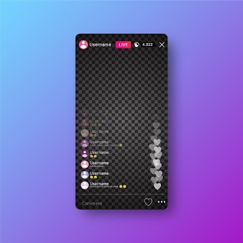 Live stream instagram interface design Free Vector