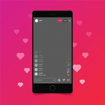 Live stream instagram interface Free Vector