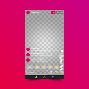 Live stream instagram interface style Free Vector