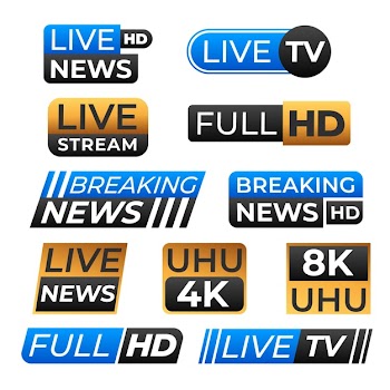 Live streaming news banners style Free Vector