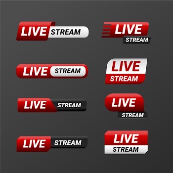 Live streams news banners Free Vector