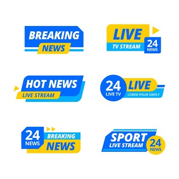 Live streams news banners Free Vector
