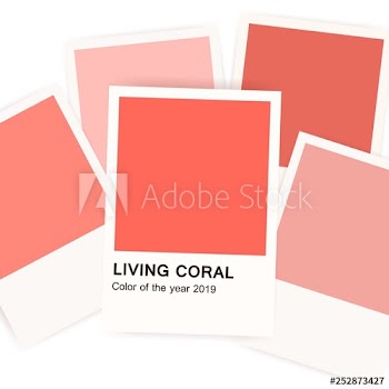 Living coral - color of 2019 year