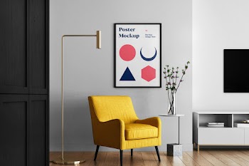 Living room with Poster Mockup poster 04 mockup put your design here 