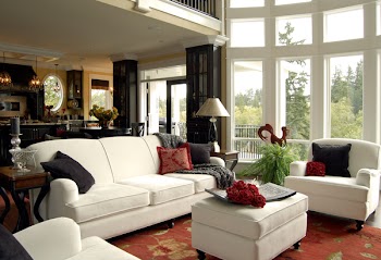 Living Room with white sofa