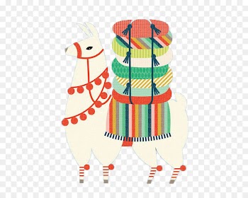 Llama Alpaca Drawing Illustration - White Camel 
