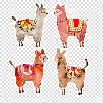 Llama Alpaca Printmaking Art Canvas, painting transparent background PNG clipart