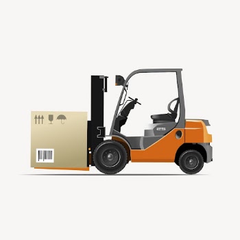 Loaded forklift clipart, illustration vector. | Free Vector - rawpixel