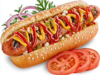 Loaded Hot Dog on a Sesame Seed Bun
