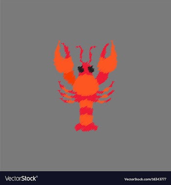 Lobster in hatching style vector image